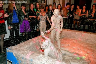 blonde mud wrestling