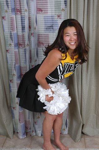 brunette asian cheerleader