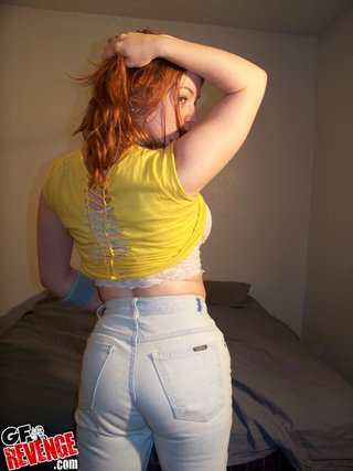 ass, girlfriend, posing, redhead