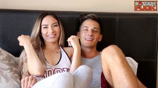 athletic boyfriend gives his