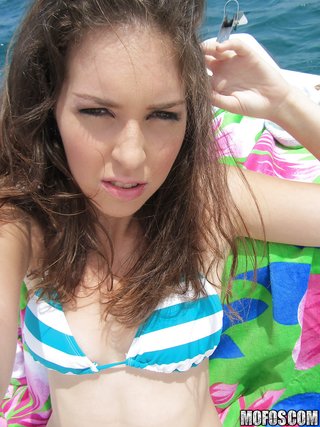 brunette riding