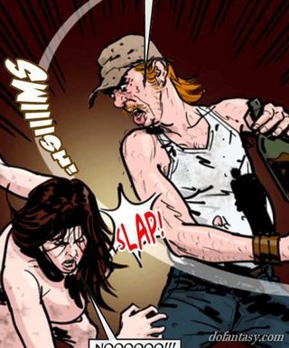 cruel redneck slaps unclothed