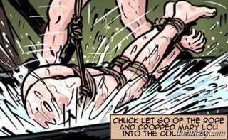bound slave endures water