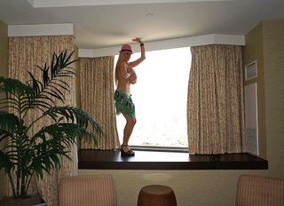 american, big tits, spreading, window