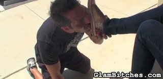 al aire libre, femdom, tío, zapato