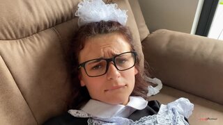 shy schoolgirl gets brother's