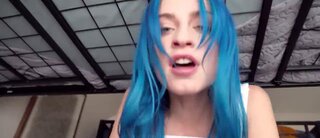 blue-haired vixen plays kinky