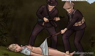unconscious blonde nurse thrown